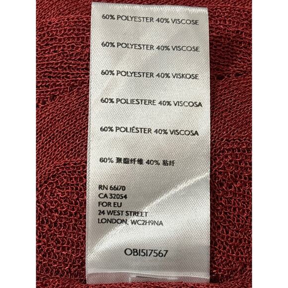 Free People Halter Neck Mini Dress Red Backless Sheer Front Button Crochet S - Picture 7 of 7